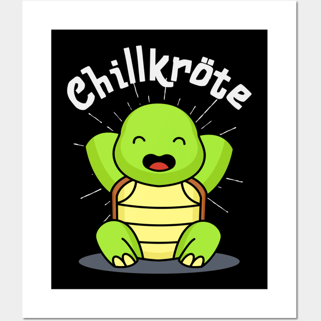 Chillkröte lustige Schildkröte Chillen Relaxen Wall Art by Foxxy Merch